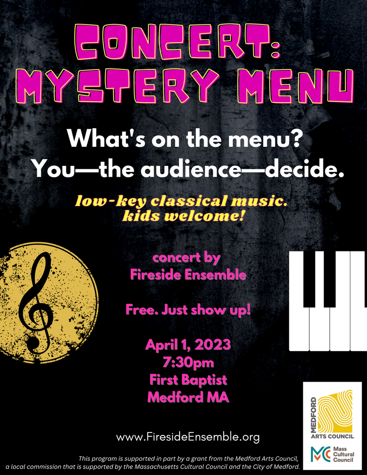 Mystery Menu @ First Baptist, Medford—April 1, 2023